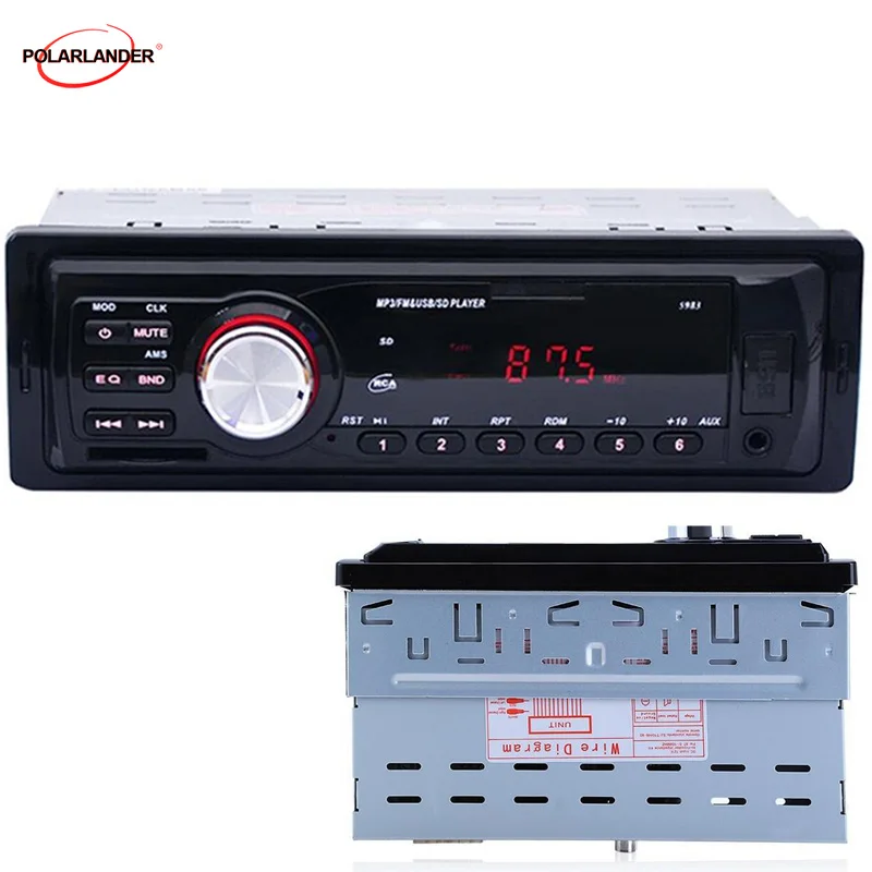 Автомобильный радиоприемник 12 В 1 DIN светодиодный дисплей поддержка FM USB / SD/MMC
