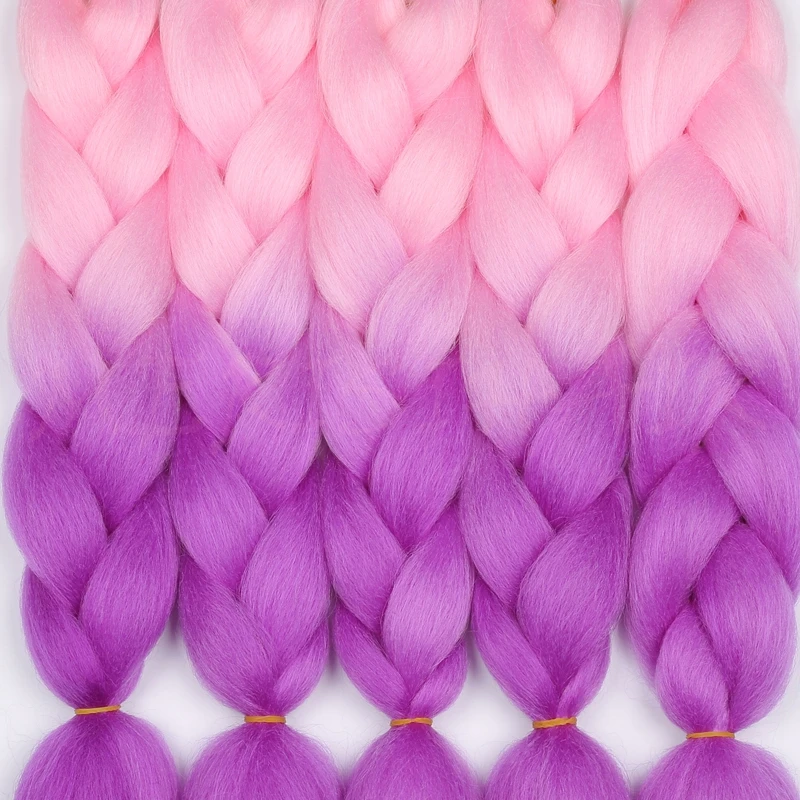 

MERISIHAIR Synthetic 24inch Ombre Crochet Hair Extensions Jumbo Braids Hairstyles Pink Blonde Red Blue Braiding Hair