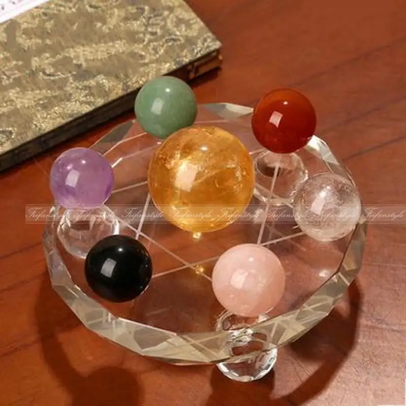1 комплект Кристальные шарики из натурального кристалла 7 цветов|fengshui crystal