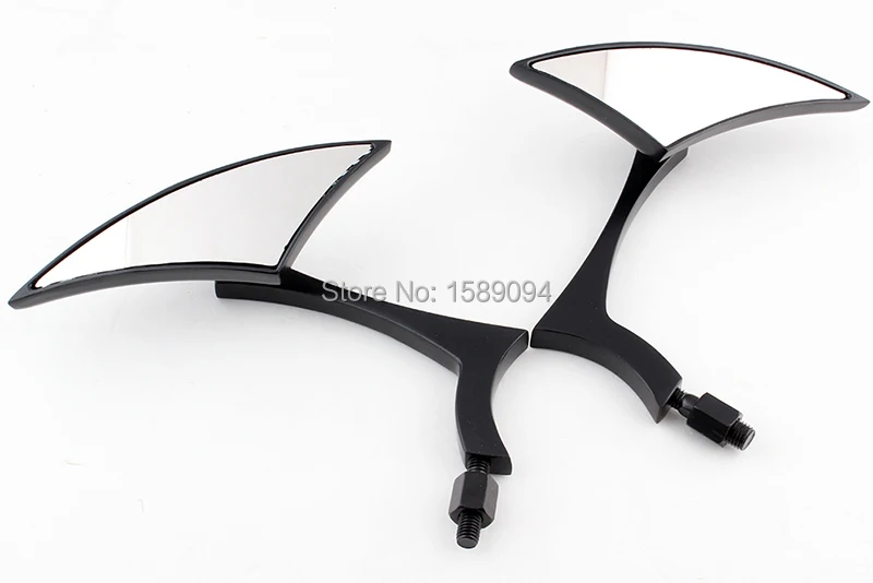 Черная зеркальная деталь с монтажными адаптерами 8 мм/10 мм для DYNA ROAD ELECTRA GLIDE SPORTSTER