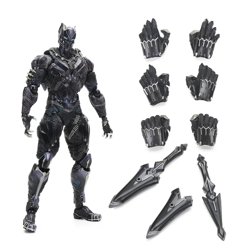 27 см Черная пантера фигурка Marvel Universe Variant Playarts ПВХ Фигурки Коллекционная модель игрушки Marvel игрушки Мстители - Цвет: black panther opp
