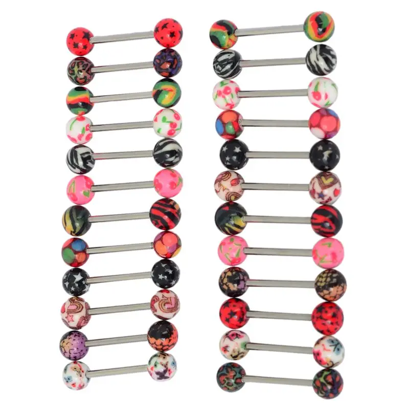 10 шт. разноцветные шаровые колечки для пупка Колечки сосков пирсинг тела опт |