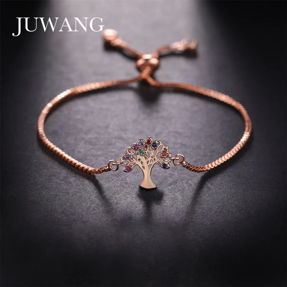 JUWANG 2020 новые модные ювелирные изделия красочные CZ Древо жизни стиль цепи