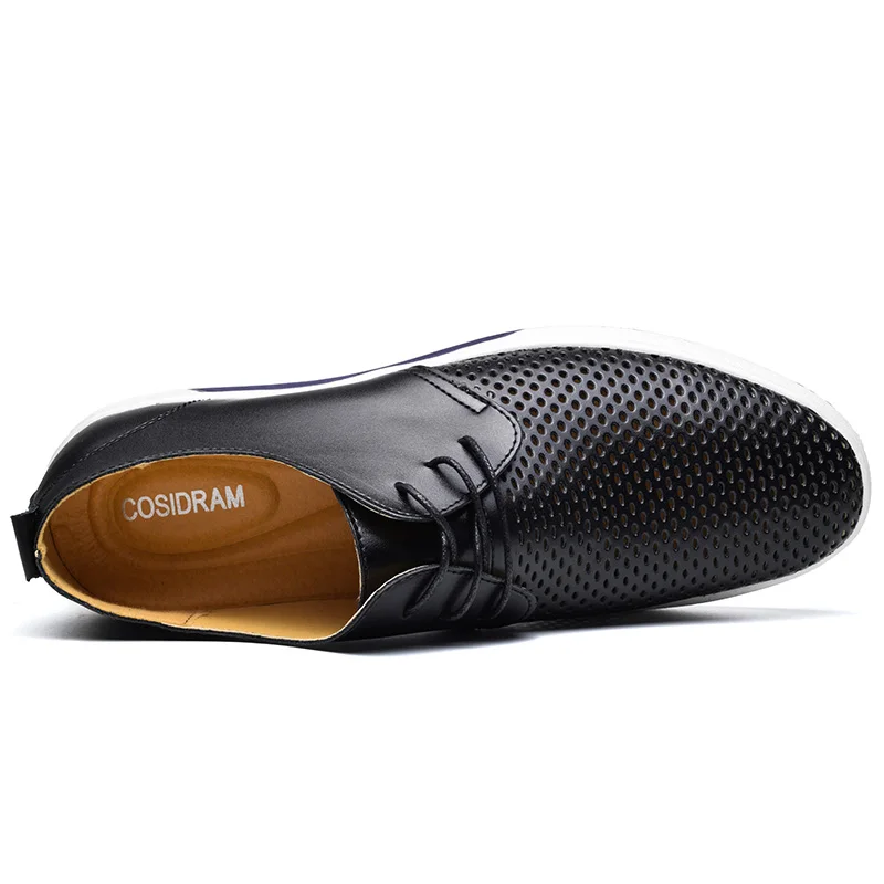 COSIDRAM/Мужская обувь из натуральной кожи с вырезами Новинка 2018 года летняя модная