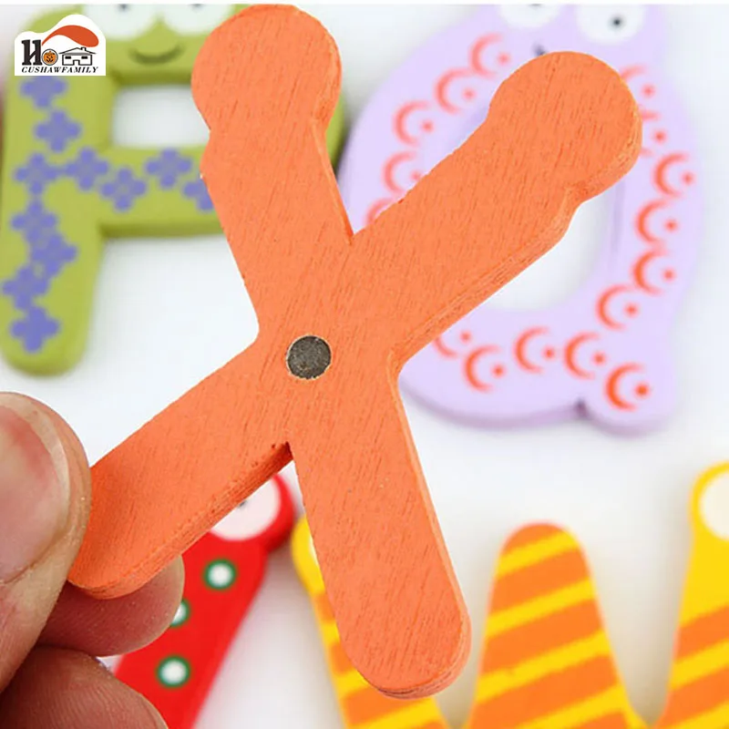 26 шт./лот деревянные английские буквы магниты на холодильник белая доска стикеры