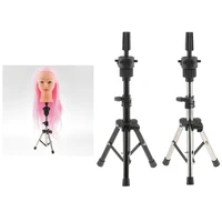 2x heavy duty stainless steel metal cosmetology salon mannequin manikin training practice head holder tripod stand rack shelf