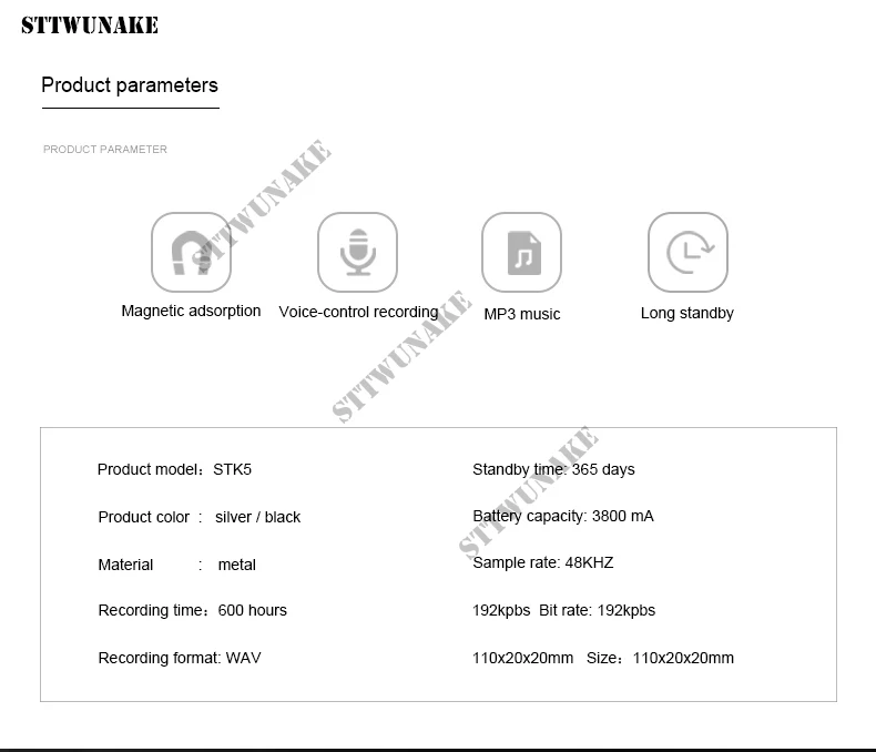STTWUNAKE мини аудио диктофон 600 часов записи Магнитный Профессиональный цифровой HD диктофон denoise дальний скрытый