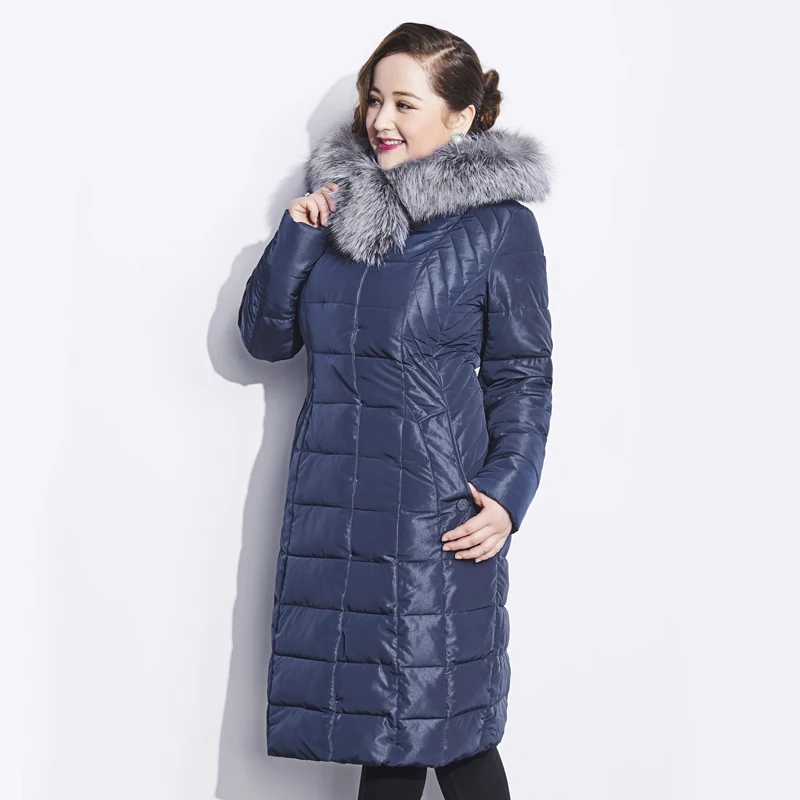 Астрид новый женский толстая зимняя куртка высокое качество фокс меховой