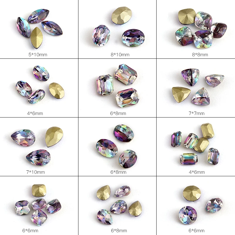 Nail Art Rhinestones Stones Jewelry Decoration sticke Tanzanite Laser Rhinestone Strass Glass rhinestones for clothing | Дом и сад