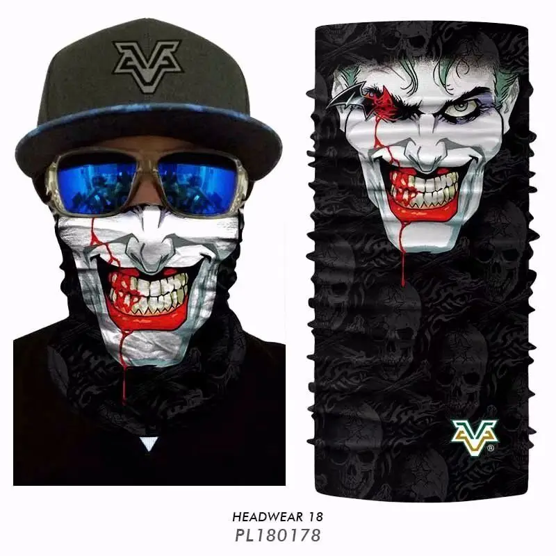 Balaclava Men Women Clown Joker Halloween Face Mask Dust Proof Bike Neckerchief Motorcycle Kerchief Hike Guard | Спорт и развлечения