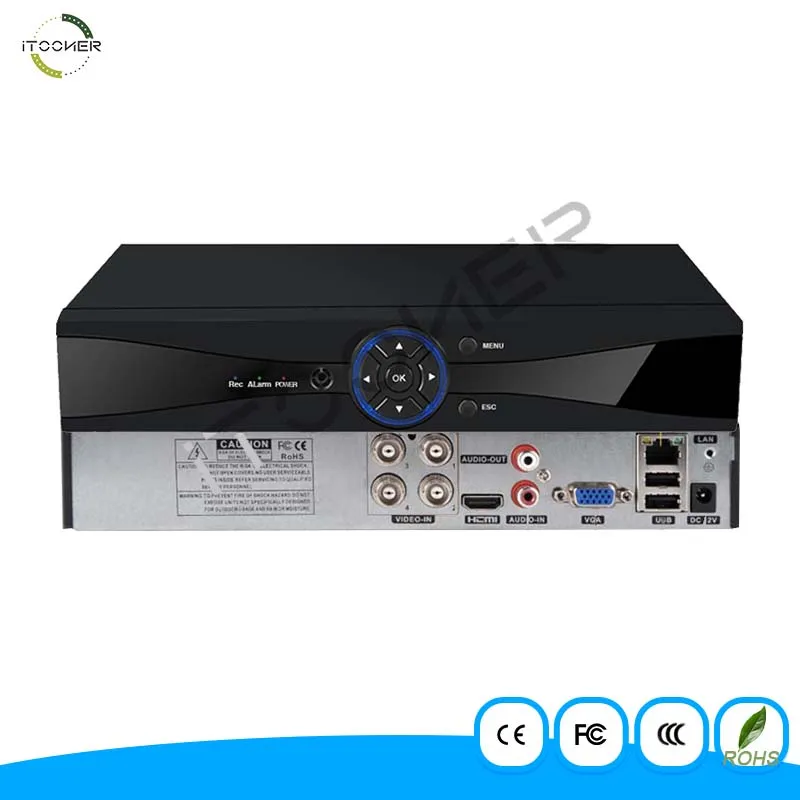 4CH 1080P 6 в 1 AHD DVR видеорегистратор Гибридный NVR HVR для IP TVI CVI камера CCTV система H.264 VGA