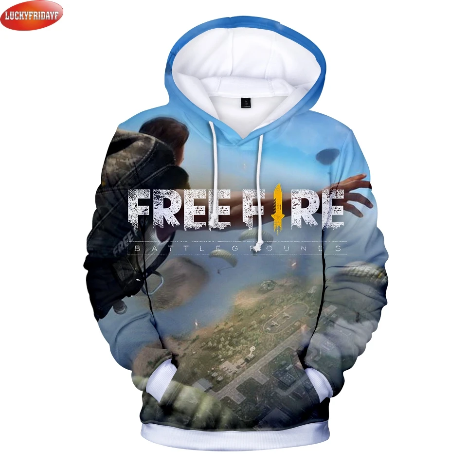 Толстовка с капюшоном Free Fire модная повседневная Уличная длинным рукавом и 3D