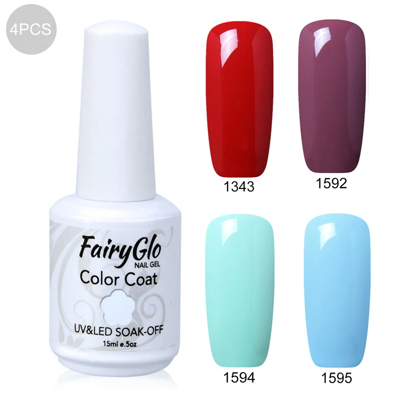 4-3 FairyGlo, УФ-гель для ногтей, 15 мл, чистый цвет, Гель-лак для ногтей, светодиодный, лампа, Гель-лак, краска, Гель-лак, Лаки, тиснение, гибридный лак, чернила - Цвет: 4-3