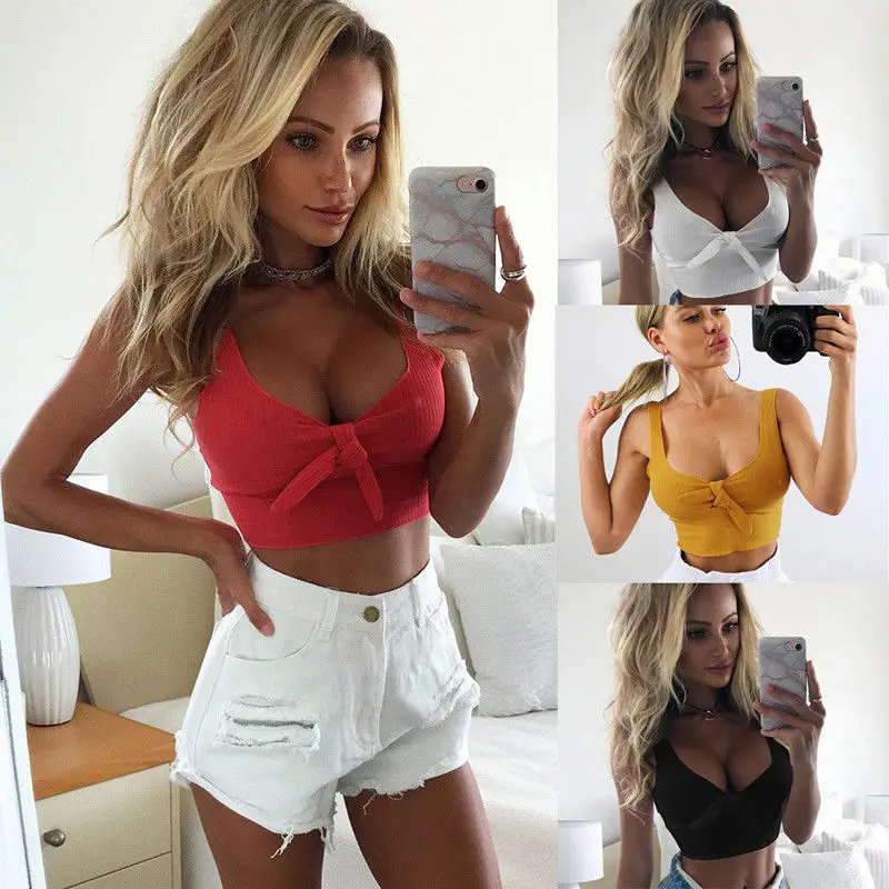 Women Summer Vest Crop Tanks Top Sleeveless Casual Short Tank Tees Sexy Clothes 2018 Fashion | Женская одежда