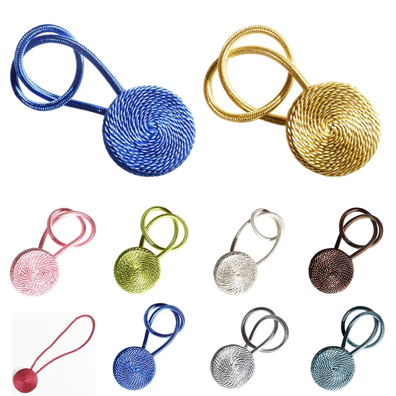 Durable Magnetic Curtain Tiebacks Tie Backs Non-toxic Braided Round Curtain Buckles Holder Home Garden Supplies