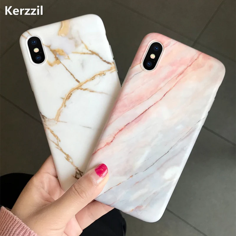 Kerzzil мраморный чехол для iPhone 7 Чехол Силиконовый ТПУ матовый iphone 8 Plus X 6 6S Роскошный