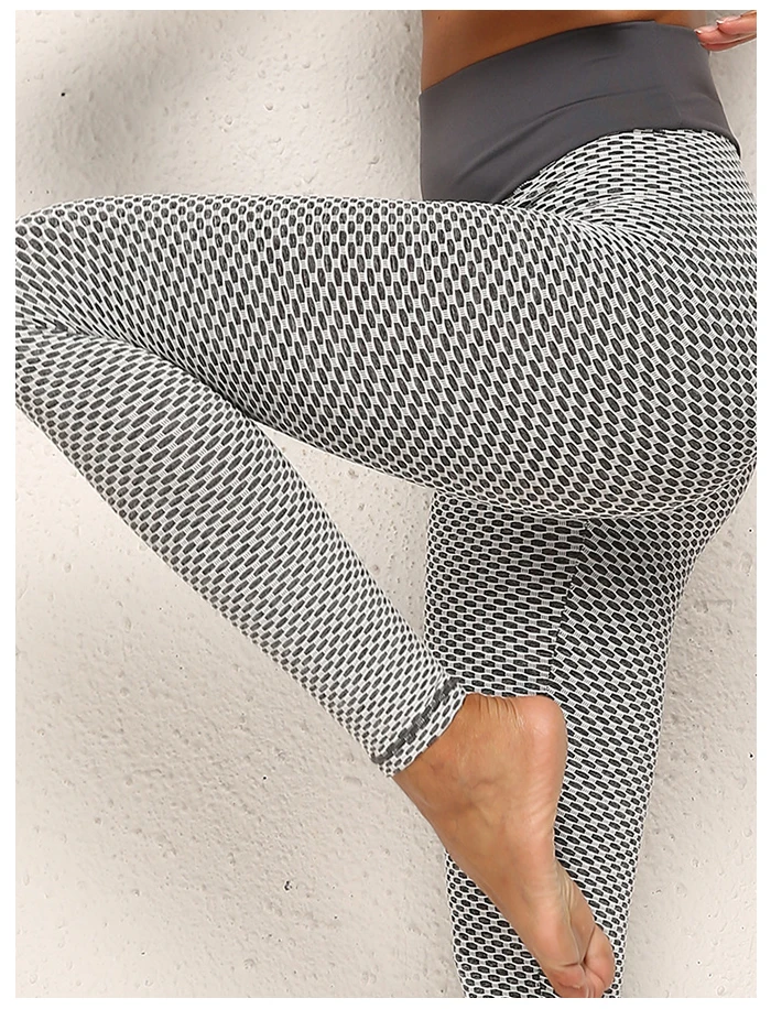 Спортивные сексуальные леггинсы для женщин, 3D жаккард, высокая талия, спортивные Леггинсы, для тренировок, эластичные штаны для бега, попа, обтягивающие, Прямая поставка