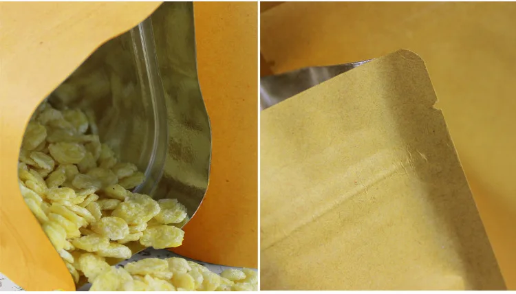 Пакеты из коричневой крафт бумаги с замком молнией для еды чая орехов 15*21 + 4 см 50