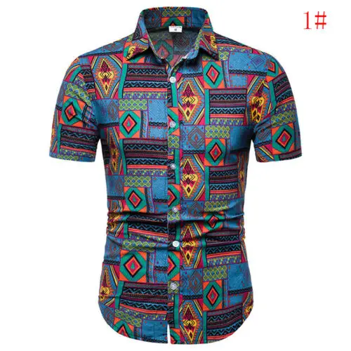 

Stylish Hot Sale Men's Print Short Sleeves Turn-down Collar Slim Shirts Gentlemen Summer Daily Casual Comfortable Clothing M-5XL