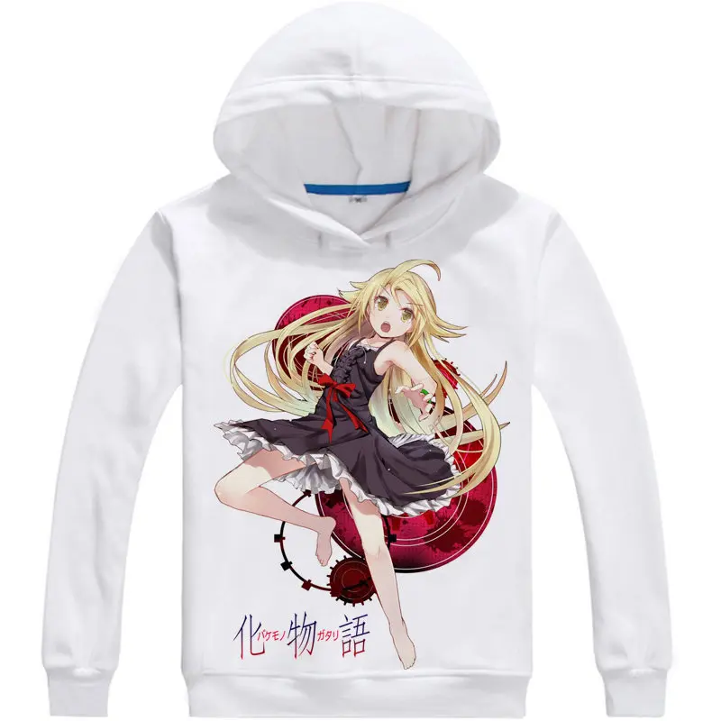 Толстовка с капюшоном Bakemonogatari белая толстовка для косплея милые толстовки