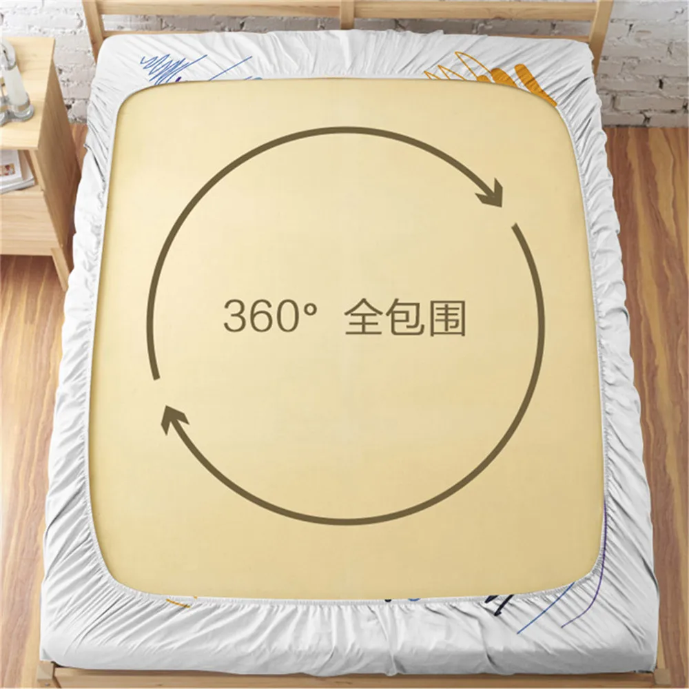 

Watercolor Basketball Bed Sheet Colorful Line Print Fitted Sheet Twin Full King Queen Bedding Teens Bedclothes Home Decor D49