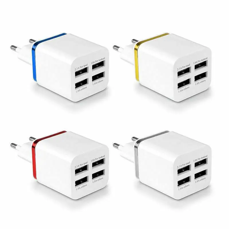 Yiwa 5.1A USB адаптер питания настенное зарядное устройство 4 порта куб блок