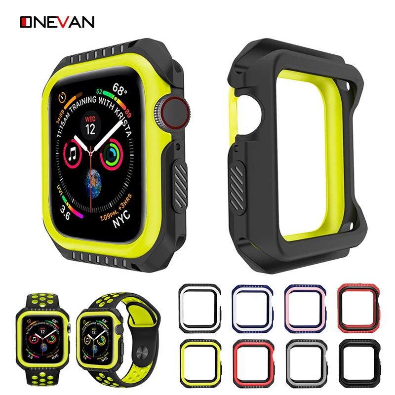 Чехол из ТПУ + PC Часы чехол для Apple Watch версии 6 SE 5 4 3 38 мм 42 40 44 рамка чехлы с полной