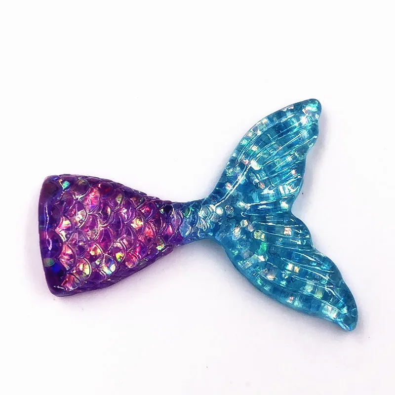 Горячая Распродажа 10 шт. блестящие разноцветные хвосты русалки плоские задние