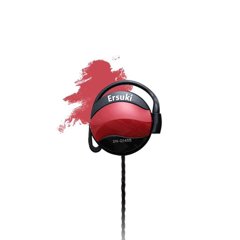 Наушники Ersuki Q140s, 3,5 мм, гарнитура, Заушник, наушники для Mp3 плеера, компьютера, мобильного телефона, наушник для телефона - Цвет: Красный