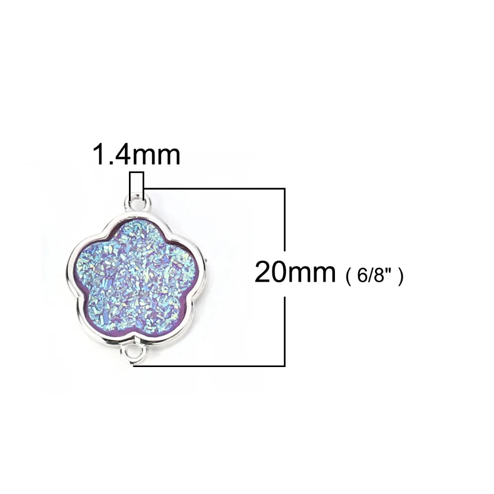 DoreenBeads медные и Синтетические кварцевые соединители Druzy/ Drusy цветок покрытый