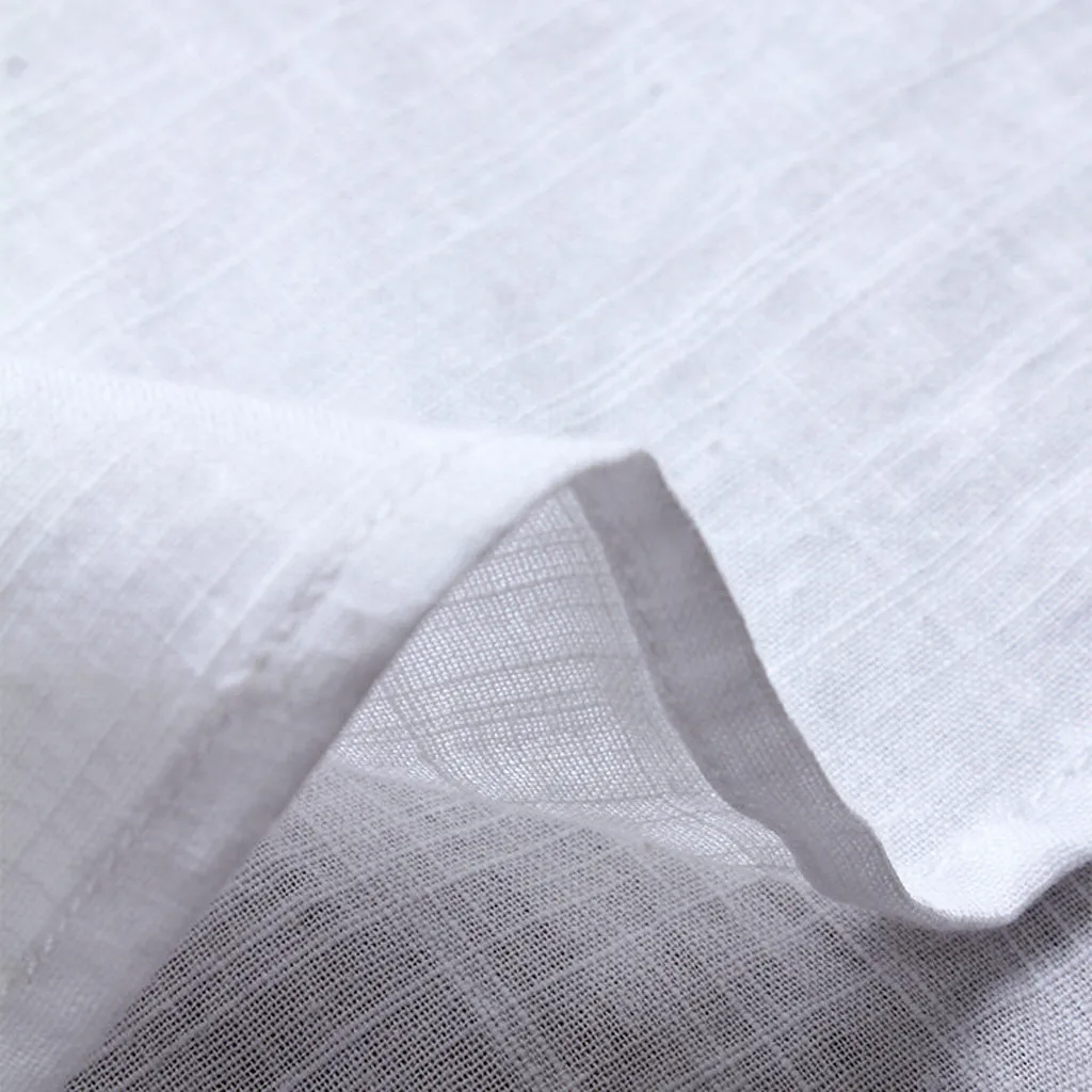 Большие размеры модная однотонная хлопковая льняная блузка Повседневная