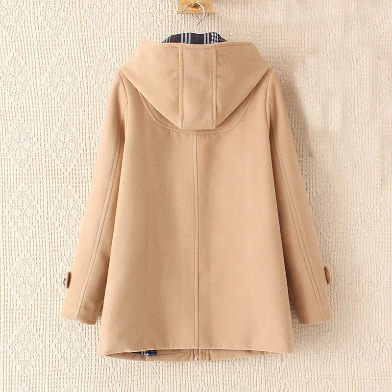 Мода 2017 г. Осенняя женская обувь Винтаж Толстовки шерстяной пиджак Рог Пуговицы