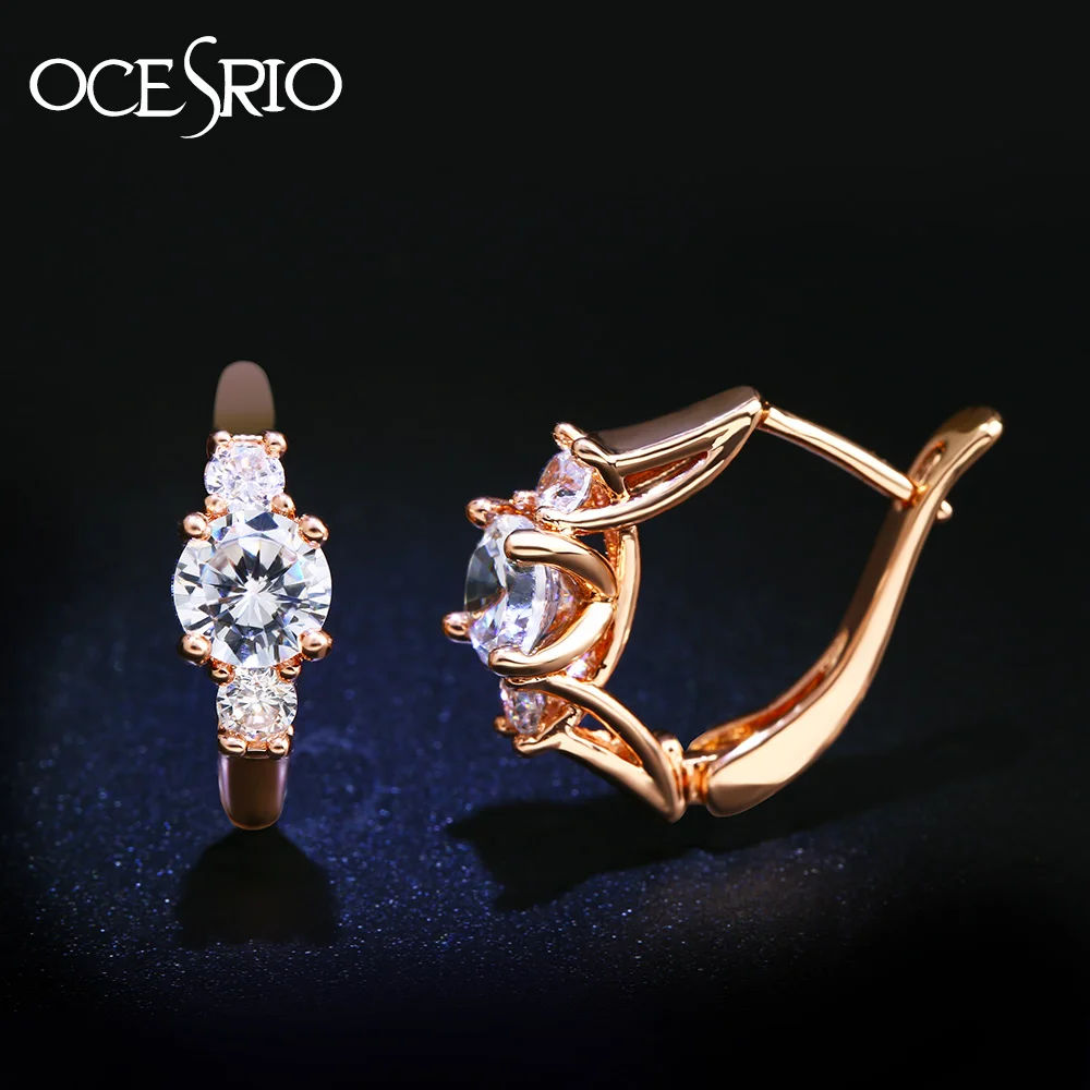 Женские маленькие сережки-гвоздики OCESRIO круглые серьги из розового золота 585