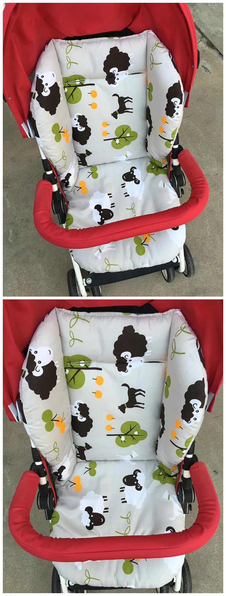 Cute Polar Bear Baby Stroller Seat Cushion Pushchair Pram Cotton Mattress Baby Carriage Seat Padding Liner Stroller Accessory