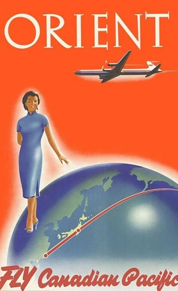 Ориент мух канадская Тихоокеанская авиакомпания Красота классический холст