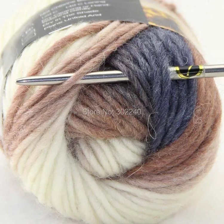 Лот из 1 косички х 50 г массивная ручная крупная вязка шерстяная пряжа