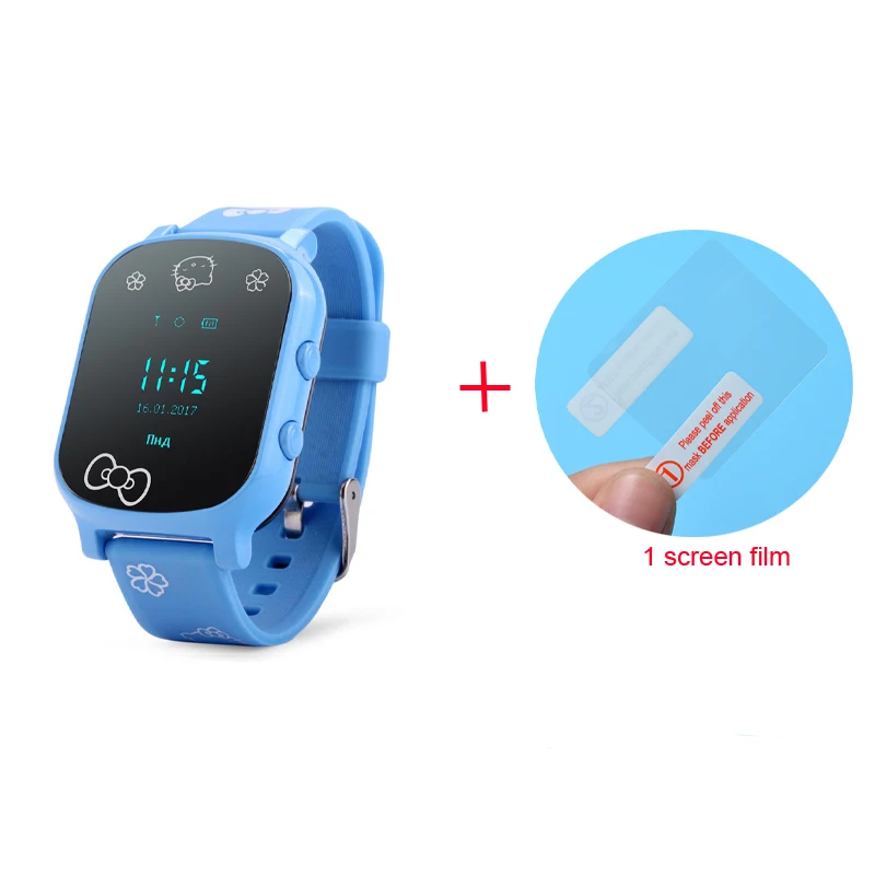 Blue Package A Умные часы T58 со стеклянными пленками, gps, Смарт-часы с поддержкой sim-карты, gps искатель, носимый трекер активности для детей и взрослых - Цвет: Blue Package A