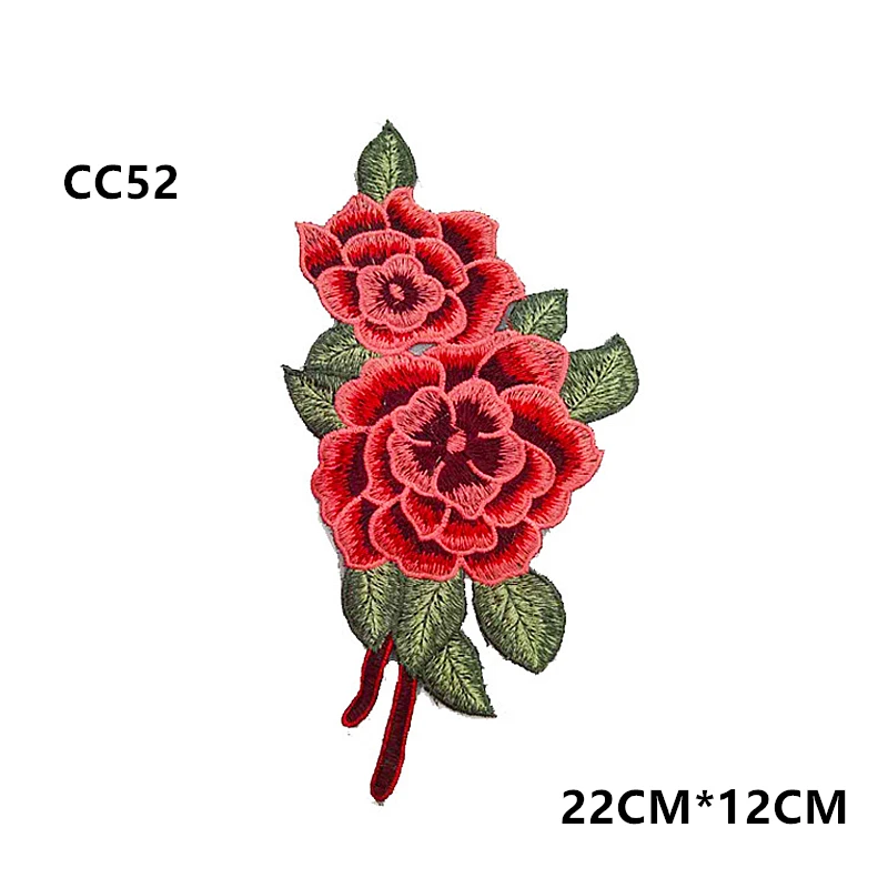 5 шт цвет вышивка аппликация красная Цветочная кружевная Нашивка Патч шитье на