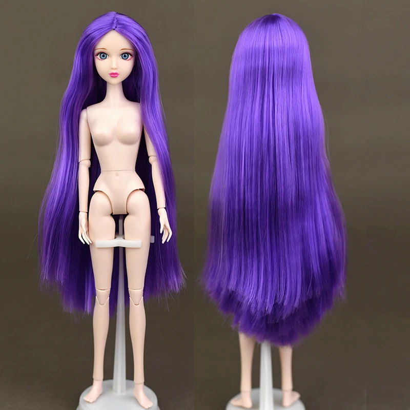 1 шт. 12 дюймов голая подвижная 16 шарнирная кукла DIY с 3D реальными глазами и кукла с длинными волосами голова для 30 см 1/6 BJD кукла девочка игрушка Подарки