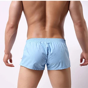 mesh style Мужские однотонные сексуальные хлопковые трусы с низкой посадкой, мужские Модные дышащие обтягивающие повседневные боксеры для дома - Цвет: mesh style