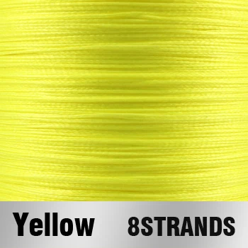 Yellow-X8 4 нити 8 прядей 300 м JOF PE многоцветная плетеная леска Улучшенный Экстремальный сильный сверхмощный - Цвет: Yellow-X8