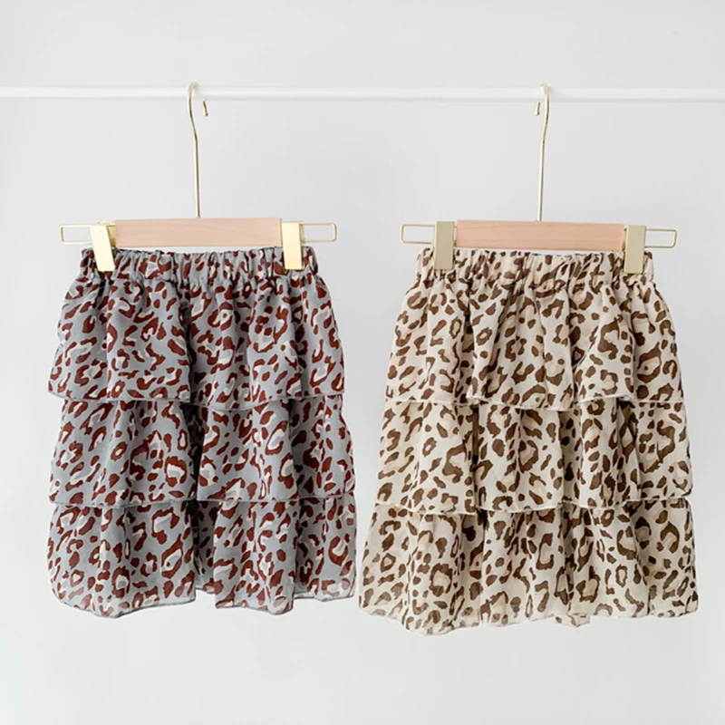 Baby girl clothes cool breathable chiffon skirt cute leopard cake summer teen kids | Детская одежда и обувь