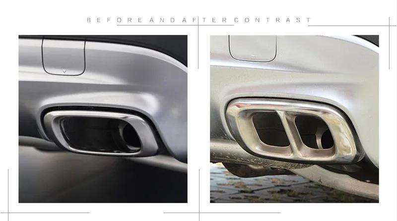 

2pcs Stainless Steel For Mercedes Benz GLA Class X156 200 220 260 2015 2016 Car Accessory Exhaust Output Tail Cover Trim Sticker