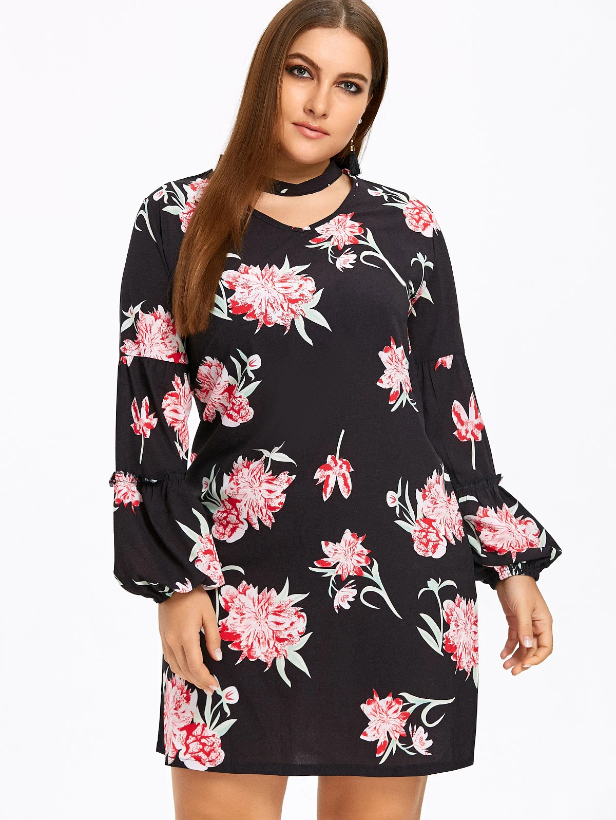 ZAFUL 5XL летний больших размеров платье женское плюс размер Повседневный с рукавом