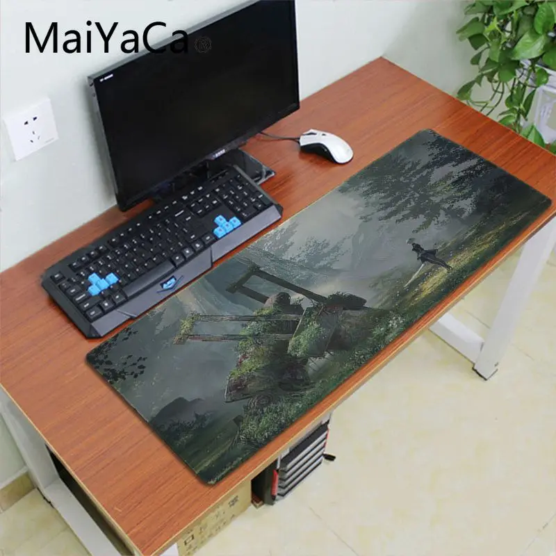 Maiyaca Nier Automata прочный резиновый коврик для мыши, Настольный коврик с клавиатурой, коврик для мыши в стиле аниме, 700x300 мм, большой игровой коврик для офисного компьютера