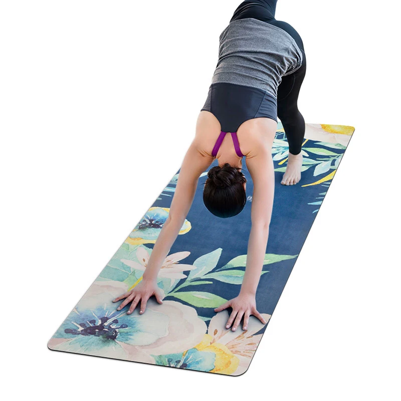 Замшевый коврик для занятий йогой натуральный каучук профессиональный Мат йоги