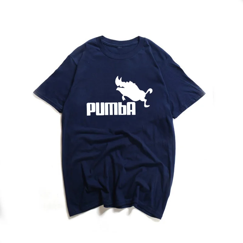 100% хлопок милые забавные футболки camisetas hombre Короткие рукава Пумба Футболка