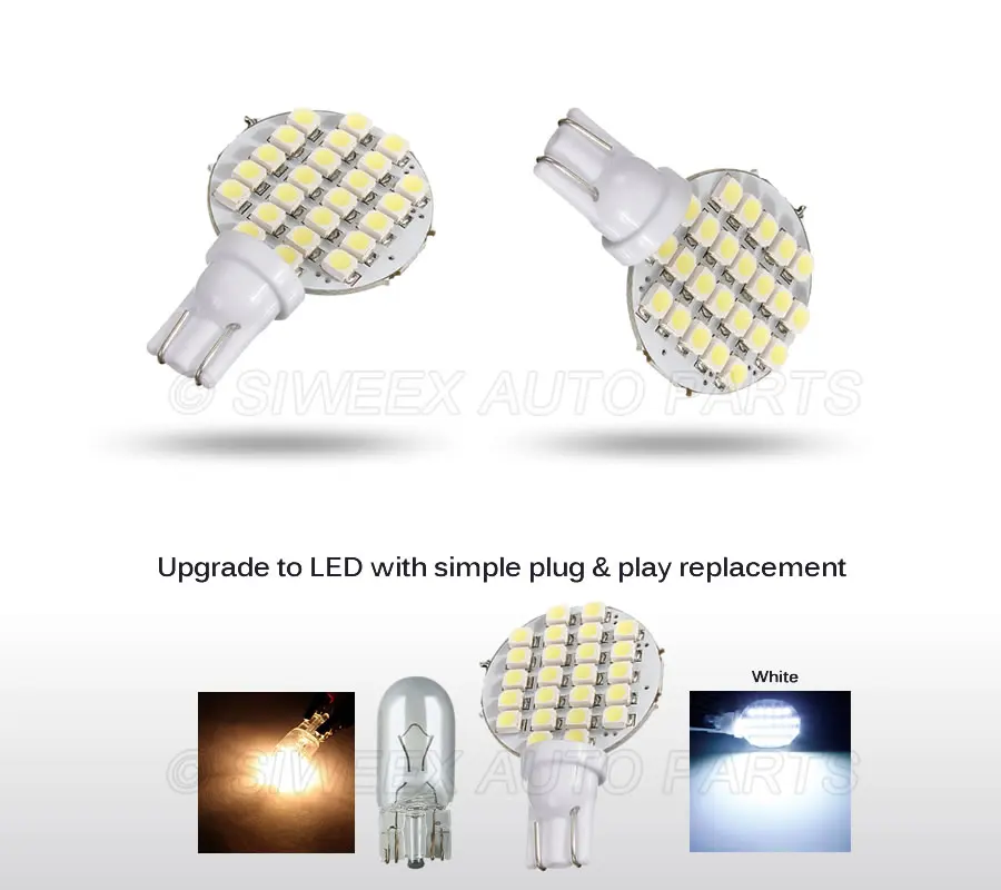 2шт T10 1210 24smd Автомобильный светодиодный светильник s авто Интерьер белый W5W 194 2825 168
