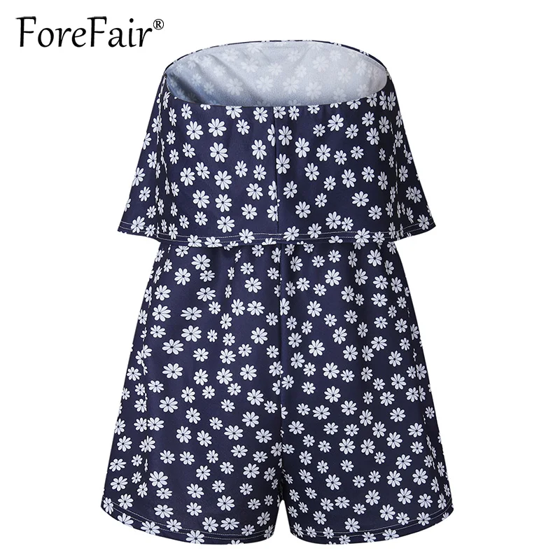 Forefair 2018 с оборками без бретелек комбинезон женский комплект шортами
