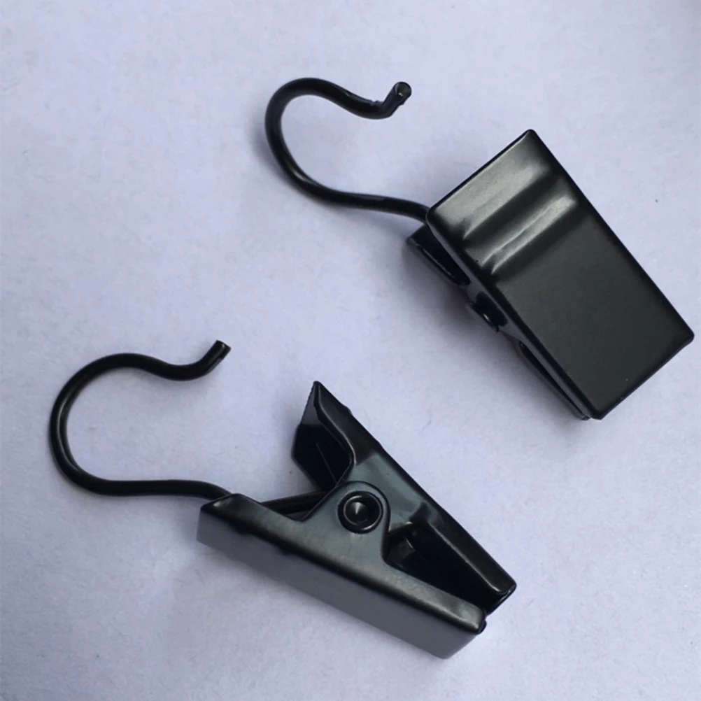 

100pcs Curtain Hooks Clips Strong Curtain Rings Clamps Bathroom Accessories Drapery Clips Hooks